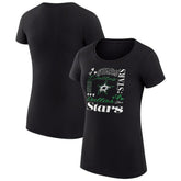 Dallas Stars G-III 4Her by Carl Banks Women's Super-Slim Fit Lightweight Collage Team Graphic T-Shirt Black