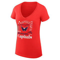 Washington Capitals G-III 4Her by Carl Banks Women's Super-Slim Fit Lightweight Collage Team Graphic T-Shirt Red