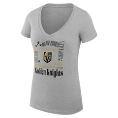 Vegas Golden Knights G-III 4Her by Carl Banks Women's Super-Slim Fit Lightweight Collage Team Graphic T-Shirt Heather Gray