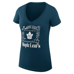 Toronto Maple Leafs G-III 4Her by Carl Banks Women's Super-Slim Fit Lightweight Collage Team Graphic T-Shirt Blue