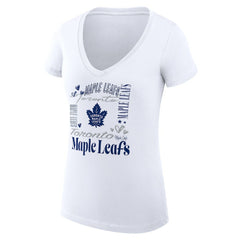 Toronto Maple Leafs G-III 4Her by Carl Banks Women's Super-Slim Fit Lightweight Collage Team Graphic T-Shirt White