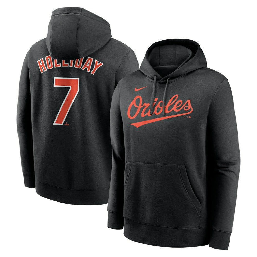 Jackson Holliday Baltimore Orioles Player Name & Number Club Fleece Pullover Hoodie Black | Nike