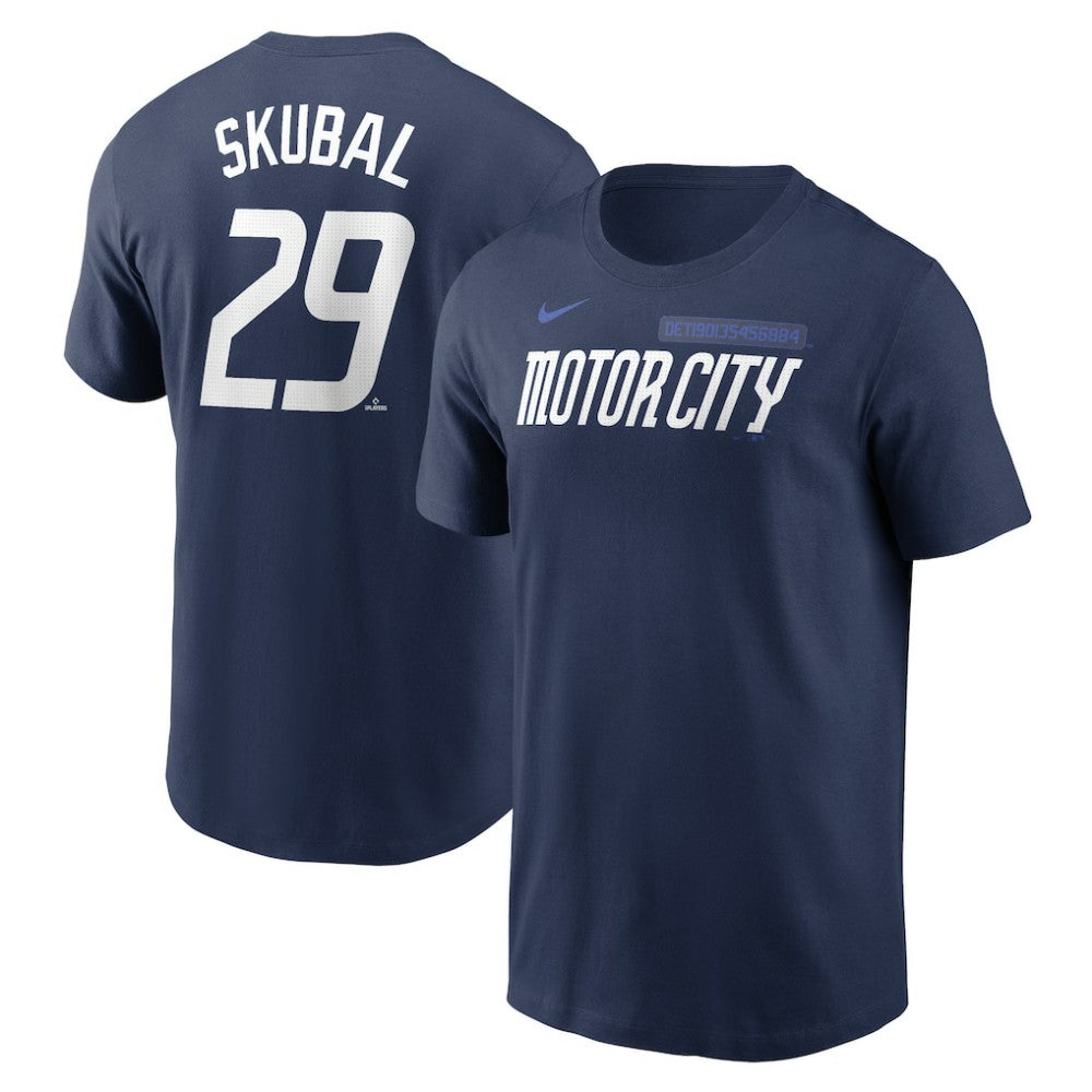 Tarik Skubal Detroit Tigers 2024 City Connect Fuse Name & Number T-Shirt Navy | Nike