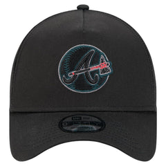Atlanta Braves Tonal Pop 9FORTY A-Frame Adjustable Hat Black | New Era