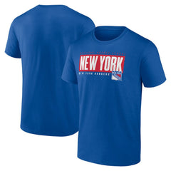 New York Rangers Fanatics Blocked Out T-Shirt Blue