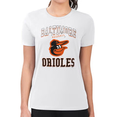 Baltimore Orioles G-III 4Her by Carl Banks Women's Super-Slim Fit Lightweight Team Logo Graphic T-Shirt White