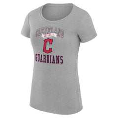 Cleveland Guardians G-III 4Her by Carl Banks Women's Super-Slim Fit Lightweight Team Logo Graphic T-Shirt Heather Gray