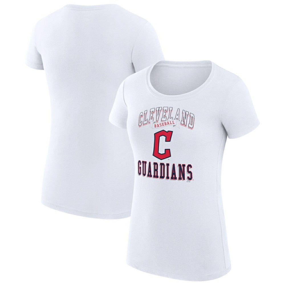 Cleveland Guardians G-III 4Her by Carl Banks Women's Super-Slim Fit Lightweight Team Logo Graphic T-Shirt White