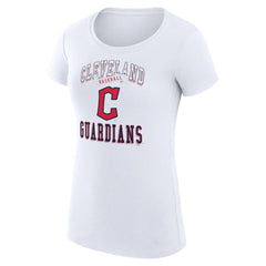 Cleveland Guardians G-III 4Her by Carl Banks Women's Super-Slim Fit Lightweight Team Logo Graphic T-Shirt White