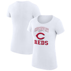 Cincinnati Reds G-III 4Her by Carl Banks Women's Super-Slim Fit Lightweight Team Logo Graphic T-Shirt White