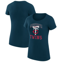 Minnesota Twins G-III 4Her by Carl Banks Women's Super-Slim Fit Lightweight Team Logo Graphic T-Shirt Navy