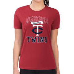 Minnesota Twins G-III 4Her by Carl Banks Women's Super-Slim Fit Lightweight Team Logo Graphic T-Shirt Red