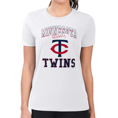 Minnesota Twins G-III 4Her by Carl Banks Women's Super-Slim Fit Lightweight Team Logo Graphic T-Shirt White