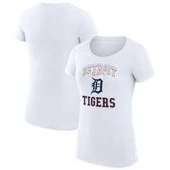 Detroit Tigers G-III 4Her by Carl Banks Women's Super-Slim Fit Lightweight Team Logo Graphic T-Shirt White