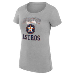 Houston Astros G-III 4Her by Carl Banks Women's Super-Slim Fit Lightweight Team Logo Graphic T-Shirt Heather Gray