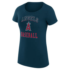 Los Angeles Angels G-III 4Her by Carl Banks Women's Super-Slim Fit Lightweight Team Logo Graphic T-Shirt Navy