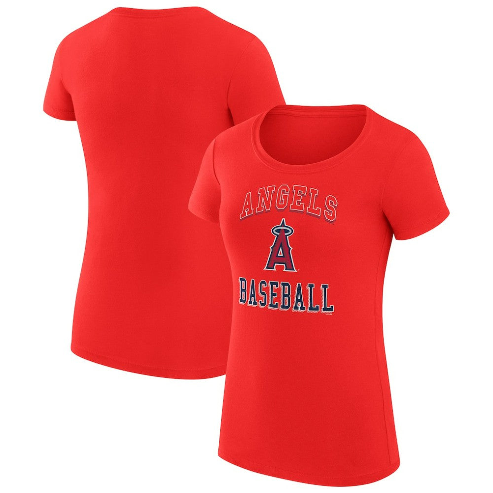 Los Angeles Angels G-III 4Her by Carl Banks Women's Super-Slim Fit Lightweight Team Logo Graphic T-Shirt Red