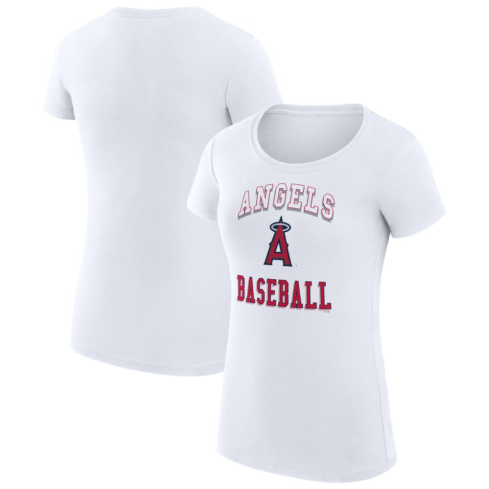 Los Angeles Angels G-III 4Her by Carl Banks Women's Super-Slim Fit Lightweight Team Logo Graphic T-Shirt White