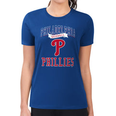 Philadelphia Phillies G-III 4Her by Carl Banks Women's Super-Slim Fit Lightweight Team Logo Graphic T-Shirt Royal