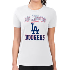 Los Angeles Dodgers G-III 4Her by Carl Banks Women's Super-Slim Fit Lightweight Team Logo Graphic T-Shirt White