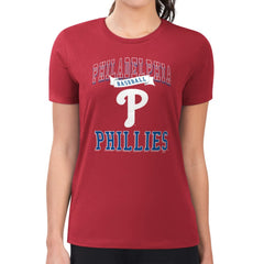 Philadelphia Phillies G-III 4Her by Carl Banks Women's Super-Slim Fit Lightweight Team Logo Graphic T-Shirt Red