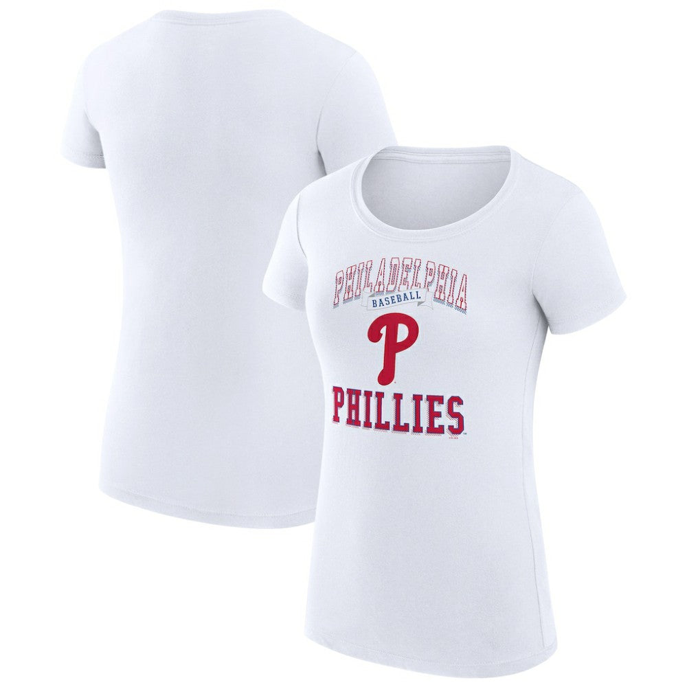 Philadelphia Phillies G-III 4Her by Carl Banks Women's Super-Slim Fit Lightweight Team Logo Graphic T-Shirt White