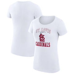 St. Louis Cardinals G-III 4Her by Carl Banks Women's Super-Slim Fit Lightweight Team Logo Graphic T-Shirt White