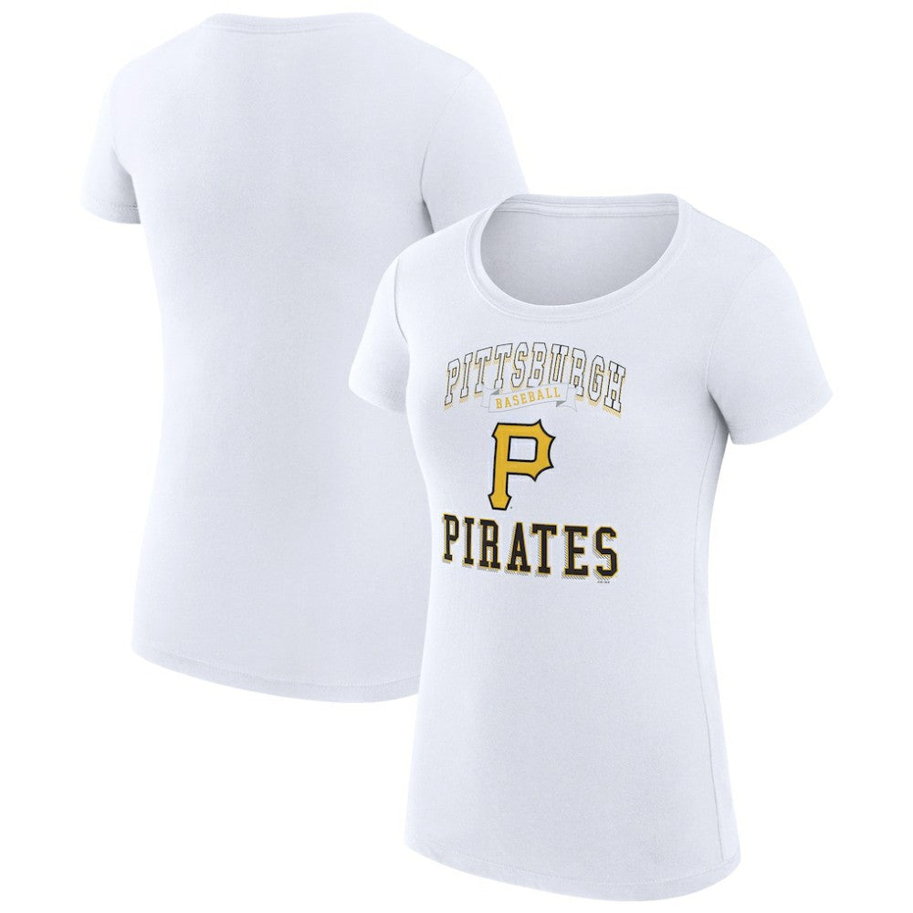 Pittsburgh Pirates G-III 4Her by Carl Banks Women's Super-Slim Fit Lightweight Team Logo Graphic T-Shirt White