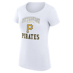 Pittsburgh Pirates G-III 4Her by Carl Banks Women's Super-Slim Fit Lightweight Team Logo Graphic T-Shirt White