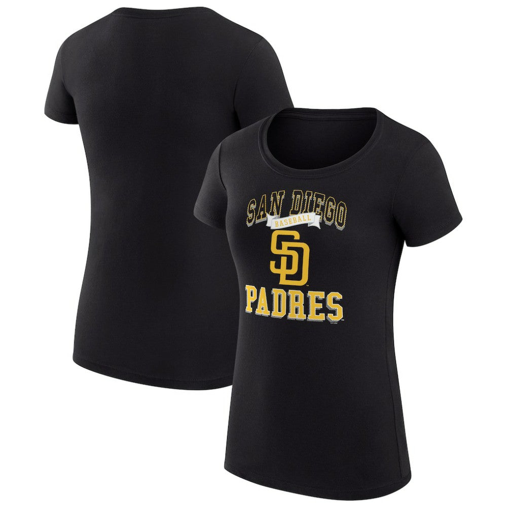 San Diego Padres G-III 4Her by Carl Banks Women's Super-Slim Fit Lightweight Team Logo Graphic T-Shirt Black