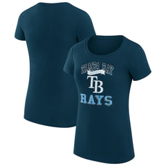 Tampa Bay Rays G-III 4Her by Carl Banks Women's Super-Slim Fit Lightweight Team Logo Graphic T-Shirt Navy