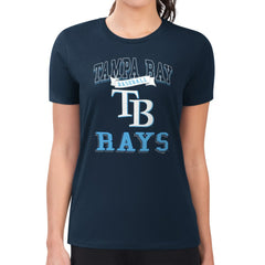 Tampa Bay Rays G-III 4Her by Carl Banks Women's Super-Slim Fit Lightweight Team Logo Graphic T-Shirt Navy