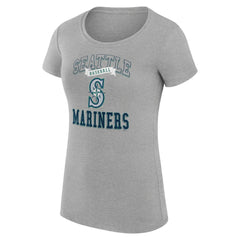 Seattle Mariners G-III 4Her by Carl Banks Women's Super-Slim Fit Lightweight Team Logo Graphic T-Shirt Heather Gray