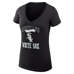 Chicago White Sox G-III 4Her by Carl Banks Women's Super-Slim Fit Lightweight Team Logo Graphic V-Neck T-Shirt Black