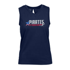 Pittsburgh Pirates Levelwear Women's Paisley Independence Aviation Tank Top Navy
