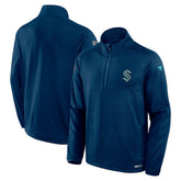 Seattle Kraken Fanatics Big & Tall Authentic Pro Quarter-Zip Top Navy