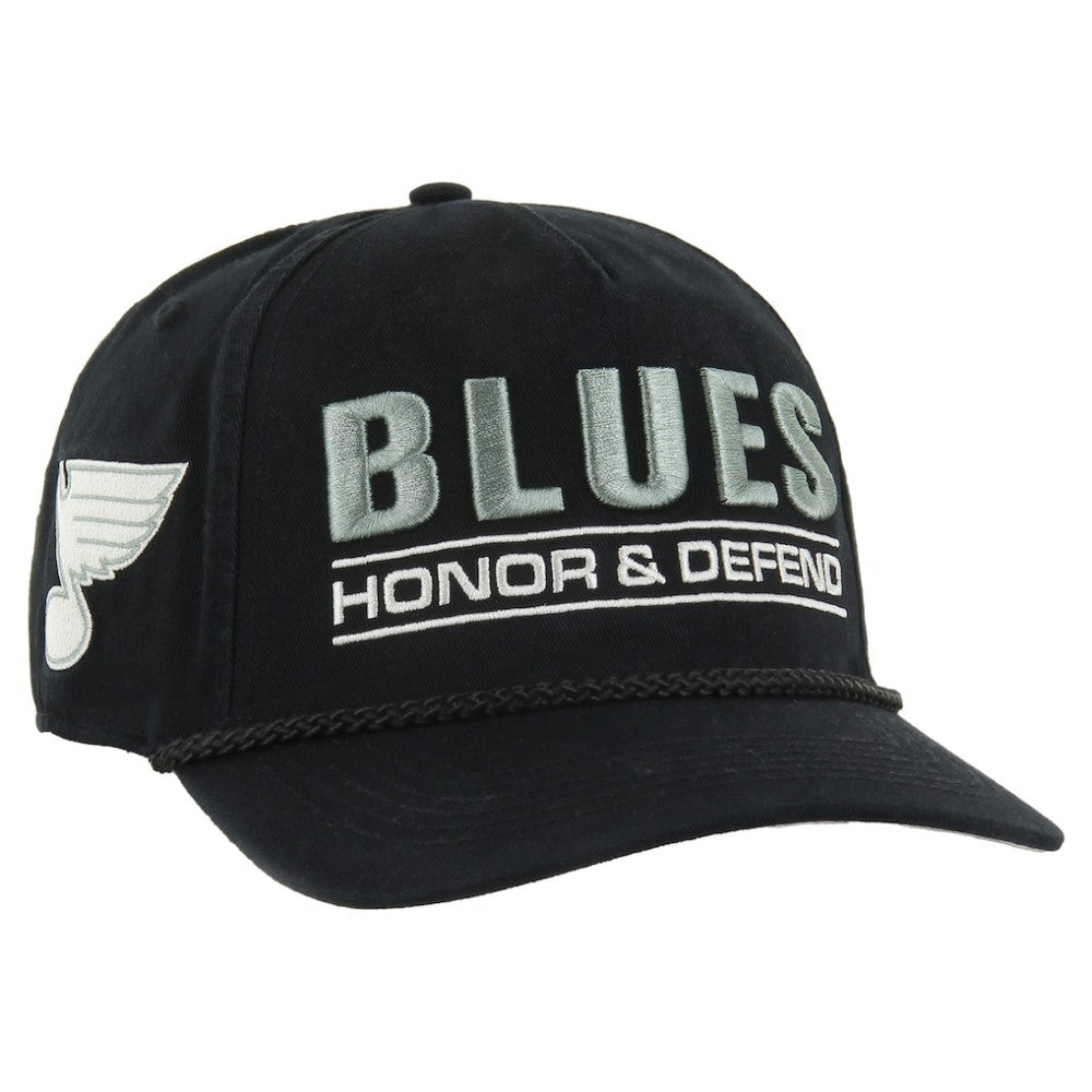 St. Louis Blues '47 OHT Military Appreciation Homeland Honor and Defend Hitch Adjustable Hat Black
