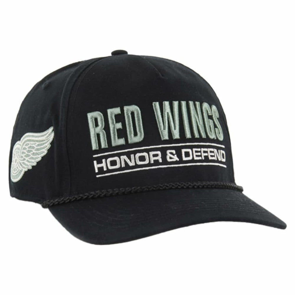 Detroit Red Wings '47 OHT Military Appreciation Homeland Honor and Defend Hitch Adjustable Hat Black