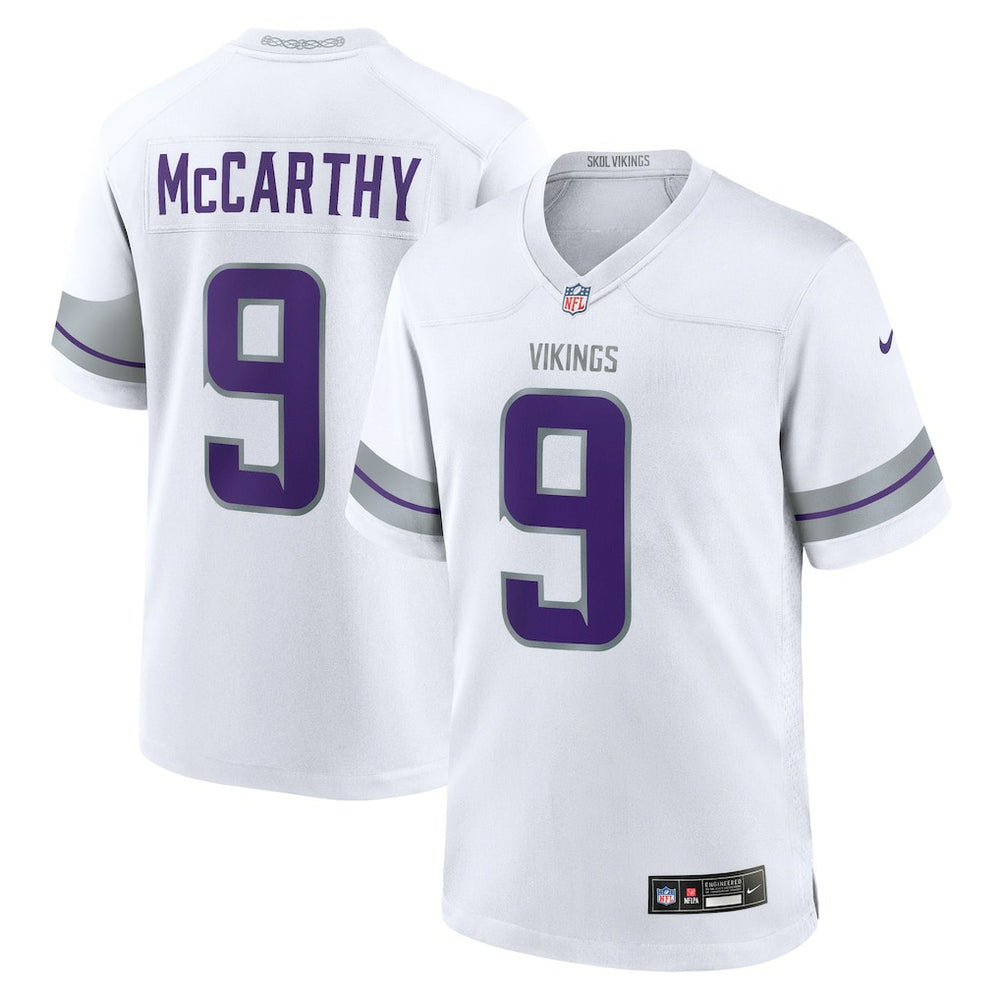 J.J. McCarthy Minnesota Vikings Youth Game Jersey - White