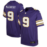 J.J. McCarthy Minnesota Vikings Youth Game Jersey - Purple