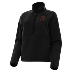 San Francisco Giants Antigua Women's Figure Half-Zip Sweatshirt Black