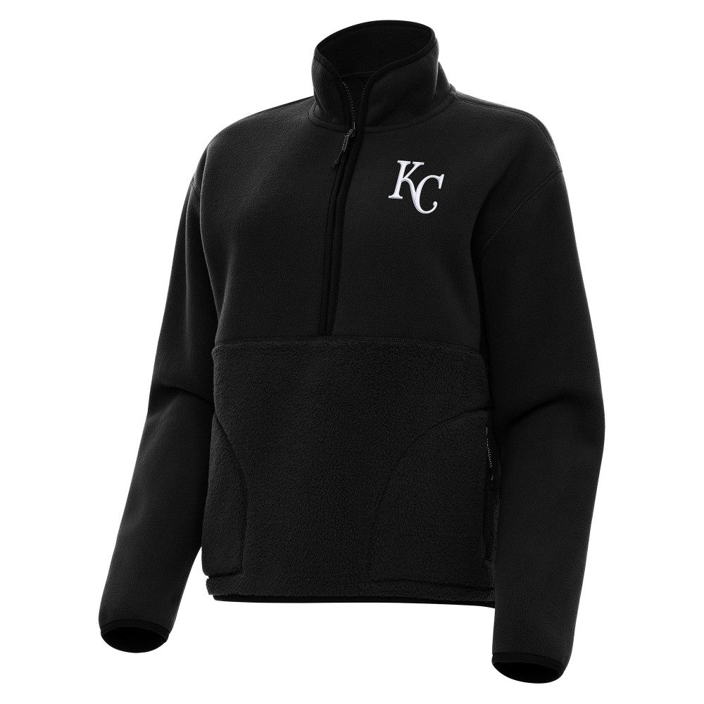 Kansas City Royals Antigua Women's Figure Half-Zip Sweatshirt Black