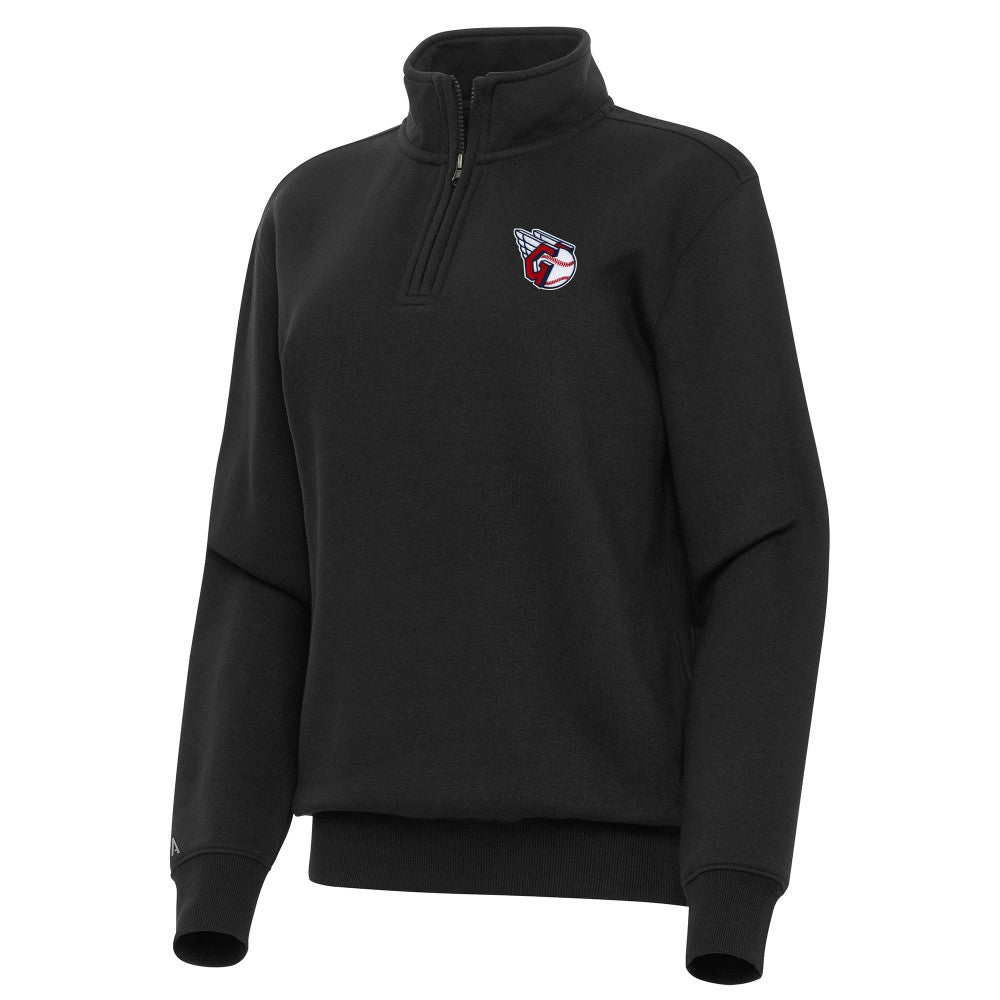 Cleveland Guardians Antigua Women's Victory Quarter-Zip Sweatshirt Black