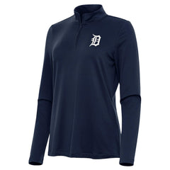 Detroit Tigers Antigua Women's Reprocess Quarter-Zip Top - Navy