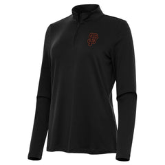San Francisco Giants Antigua Women's Reprocess Quarter-Zip Top - Black