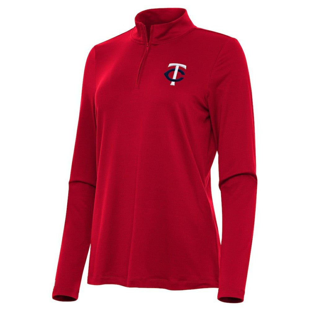 Minnesota Twins Antigua Women's Reprocess Quarter-Zip Top - Red
