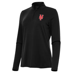 New York Mets Antigua Women's Reprocess Quarter-Zip Top - Black