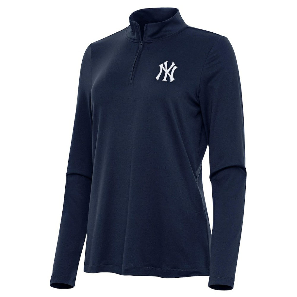 New York Yankees Antigua Women's Reprocess Quarter-Zip Top - Navy