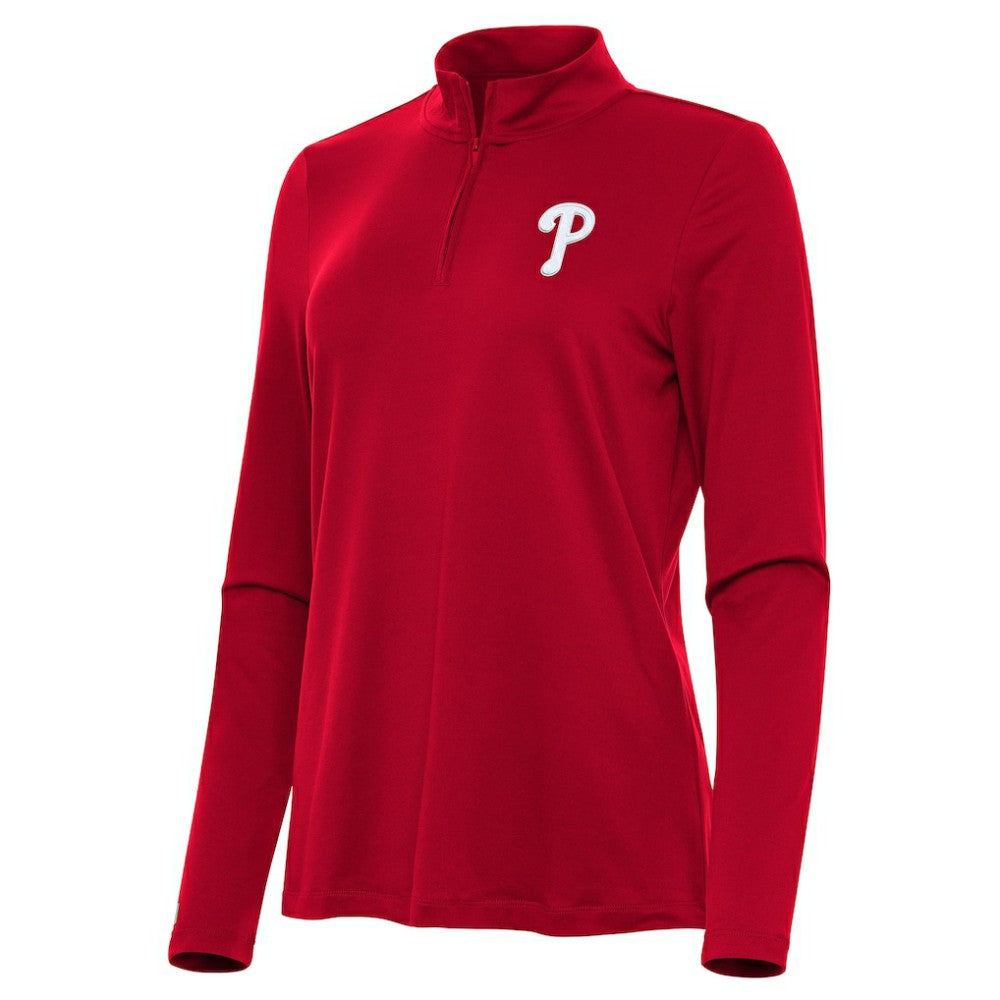 Philadelphia Phillies Antigua Women's Reprocess Quarter-Zip Top - Red