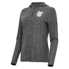 Baltimore Orioles Antigua Women's Daybreak Quarter-Zip Hoodie Heather Black